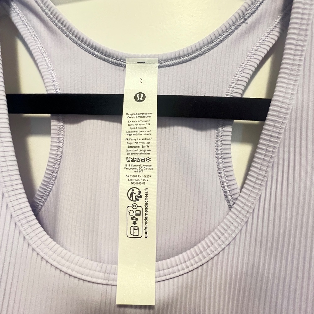 NWT Lululemon Ebb to Street Ribbed Cropped Tank Size 2